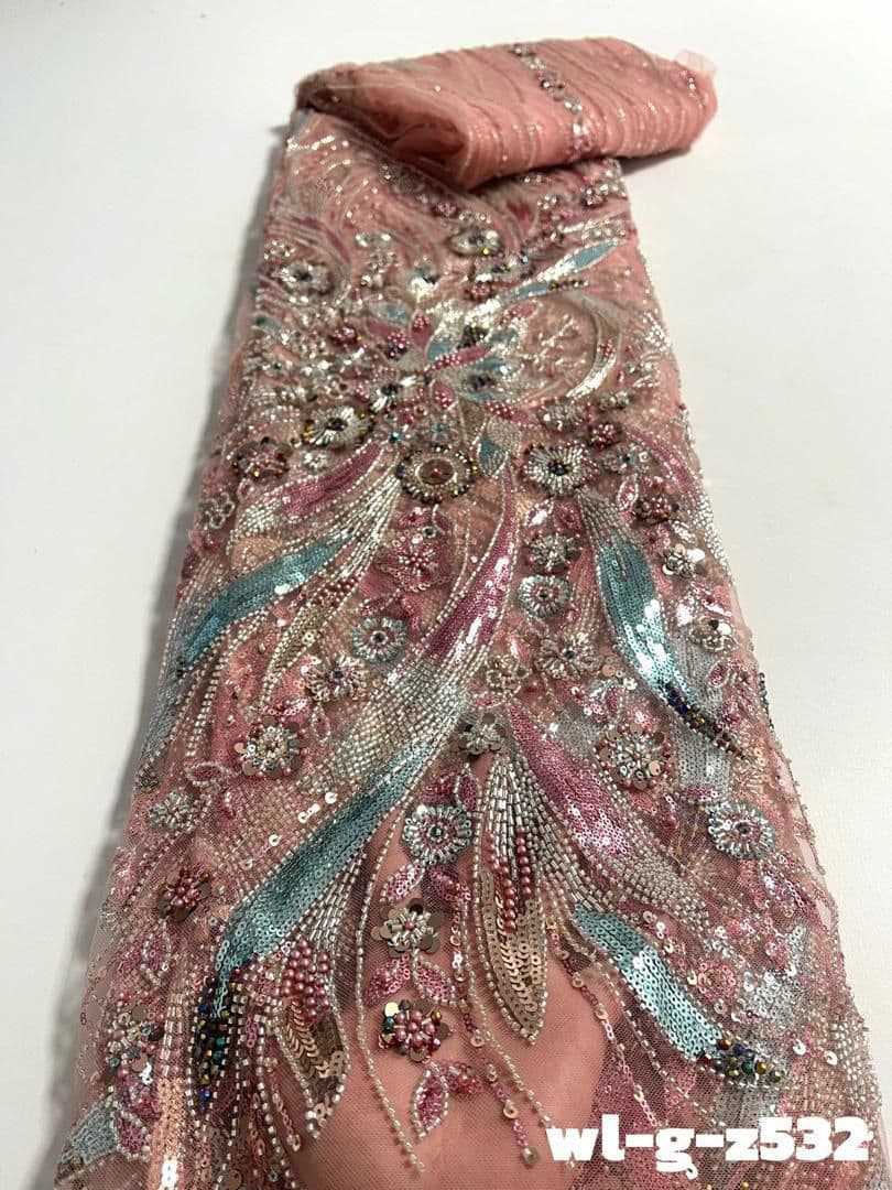Luxury Multi-Tone Beaded Sequin Net Lace — image 1