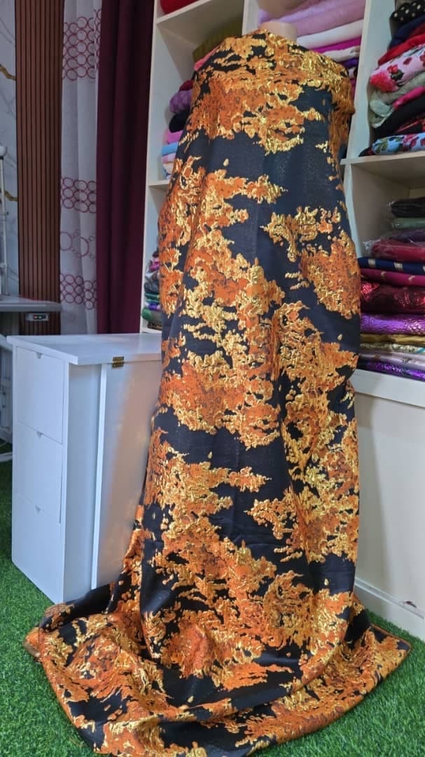 Ember Gold — Molten Abstract Metallic Brocade — image 1